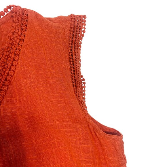 Sleeveless Cotton dress Layered Tunic Top orange size large Marie Claire - Picture 9 of 16